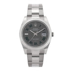 Stainless Steel 41mm Oyster Perpetual Wimbledon Datejust Watch Slate 126300