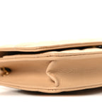 Caviar Quilted Wallet on Chain WOC Beige