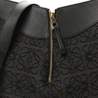 Jacquard Anagram Calfskin Small Hammock Shoulder Bag Black Charcoal