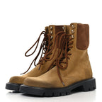 Suede Mens Sierra Combat Boots 40 Tobacco Brown