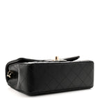 Lambskin Quilted Mini Rectangular Flap Black
