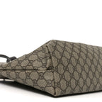 GG Supreme Monogram Medium Zippered Shopping Tote  Dark Brown