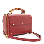 Azalea Calfskin Small Padlock Bamboo Shoulder Bag Romantic Cerise
