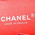 Patent Calfskin Quilted Bi-Color Medium Double Flap Black Red