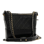 Aged Calfskin Quilted New Medium Gabrielle Hobo Black
