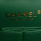 Caviar Quilted Small Double Flap Green