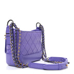 Aged Calfskin Quilted Small Gabrielle Hobo Purple