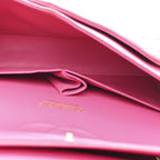Lambskin Quilted Medium Double Flap Fuchsia