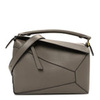 Soft Grained Small Puzzle Edge Bag Taupe