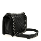 Caviar Quilted Medium Boy Flap Black